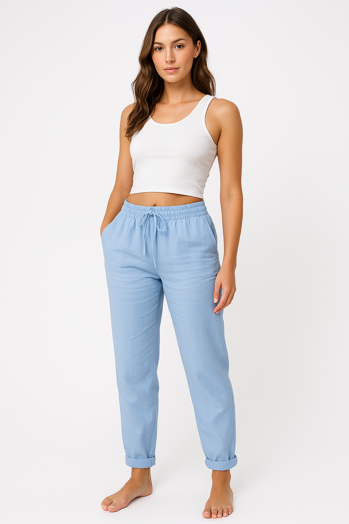 Ella Linen Blend Tailored Trousers