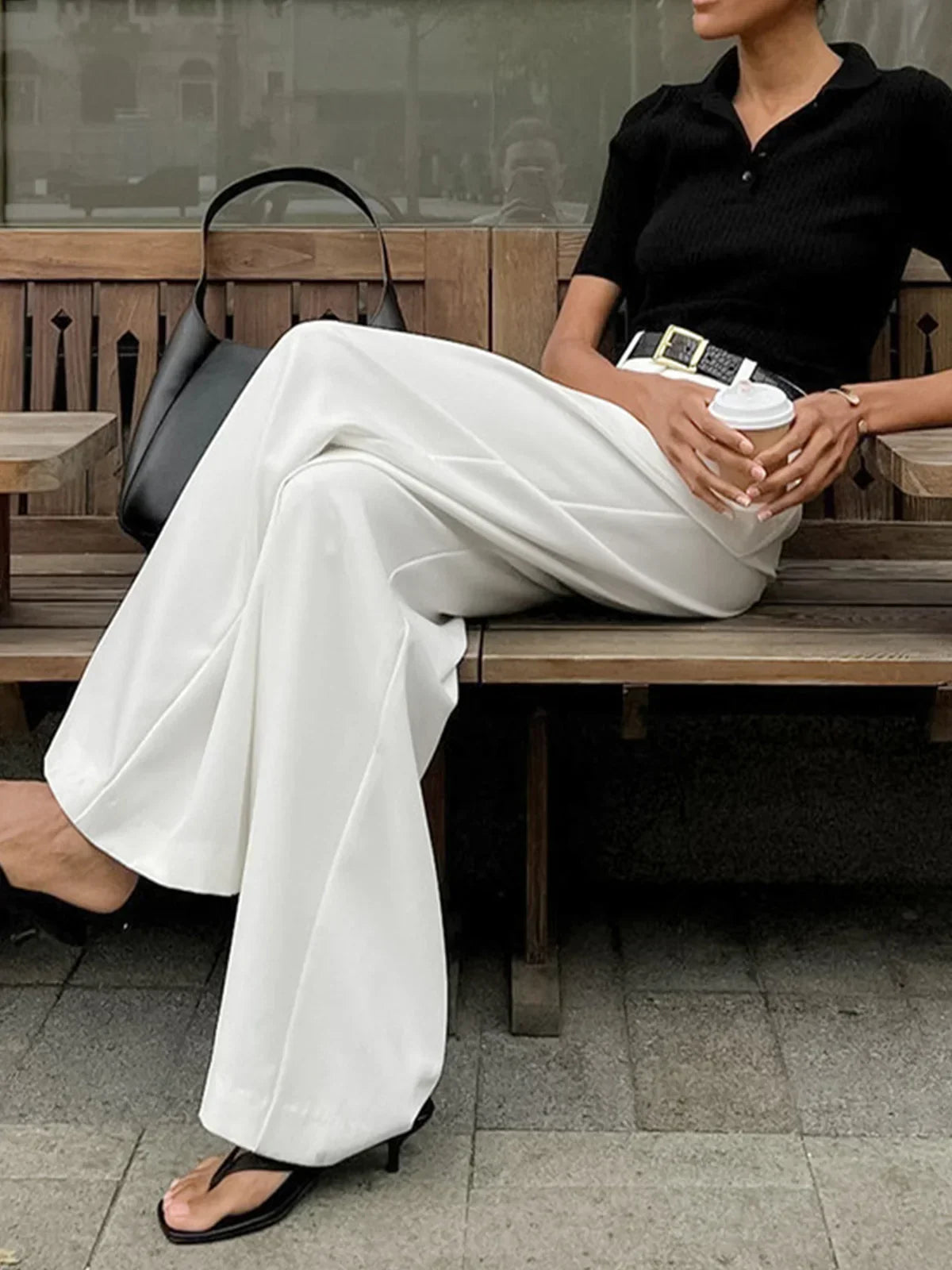 Solid Wide-Leg Pants