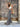 Square Pattern Flare Trousers