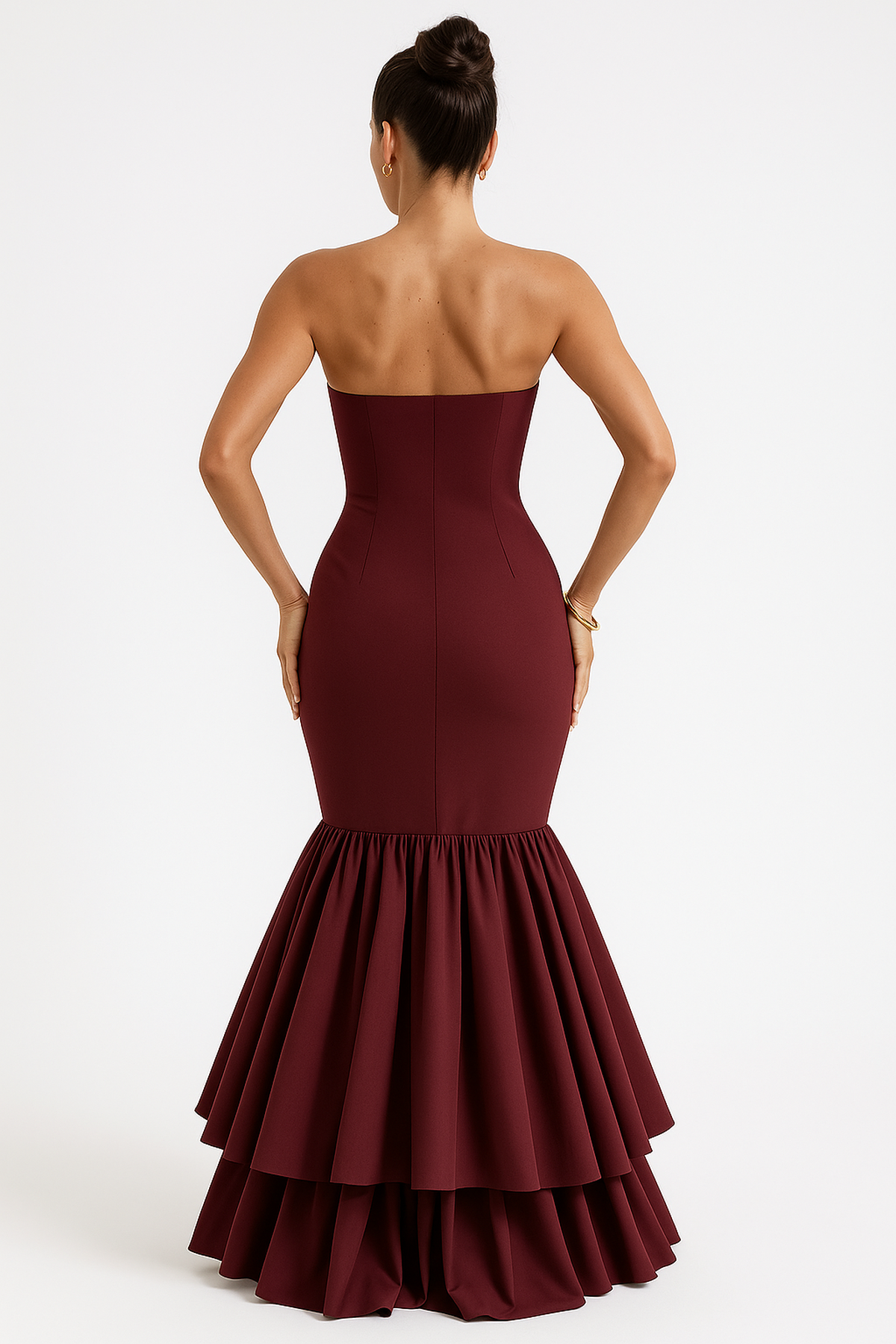 Strapless Off-Shoulder Ruffle Slit Maxi Dress Evening Party & Clubwe SelenaWear Strapless Off-Shoulder Ruffle Slit Maxi Dress Evening Party & Clubwe SelenaWear